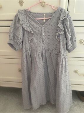 Rylee + Cru Dusty Blue Lana Dress